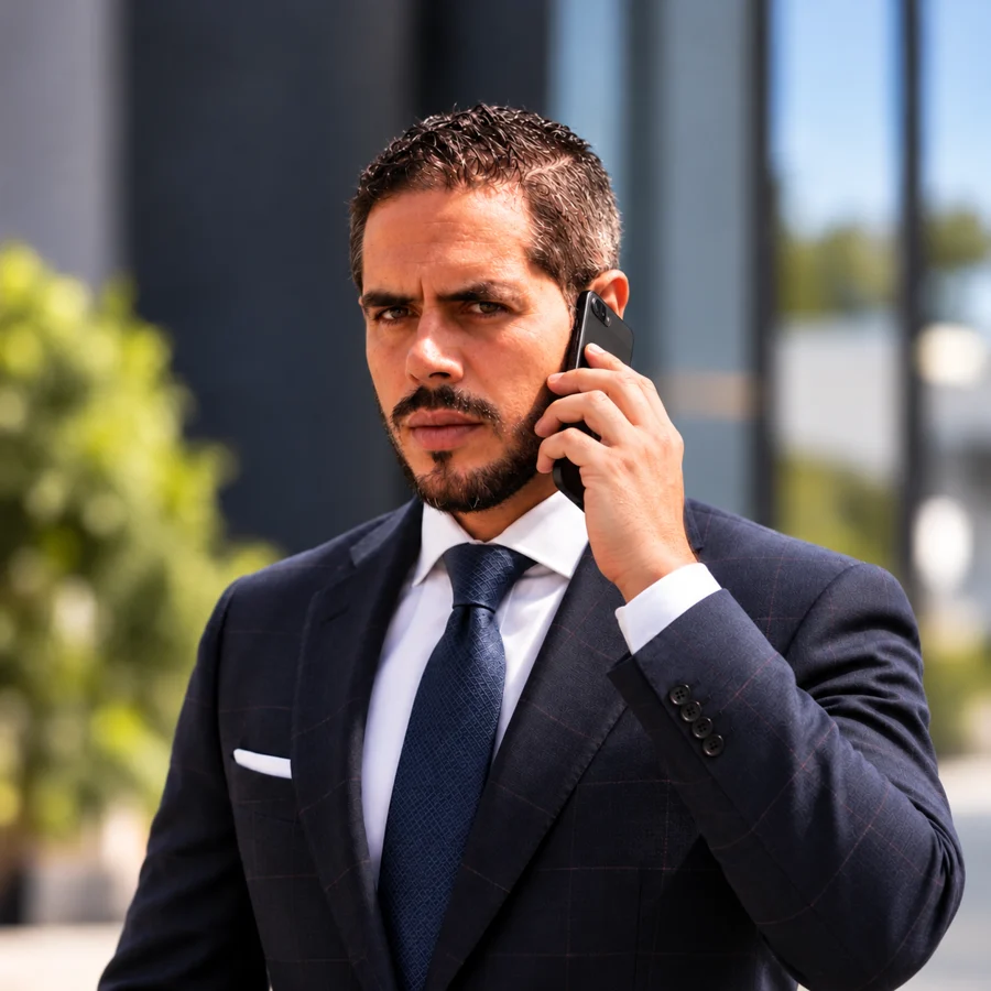 Juan Casero, CEO de DigitalSolucion, atendiendo una llamada
